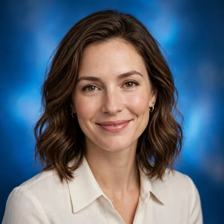 Portrait of Sophie, the TishTush AI front-desk agent for med spas and skincare